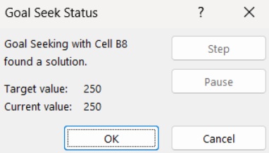 goal seek status